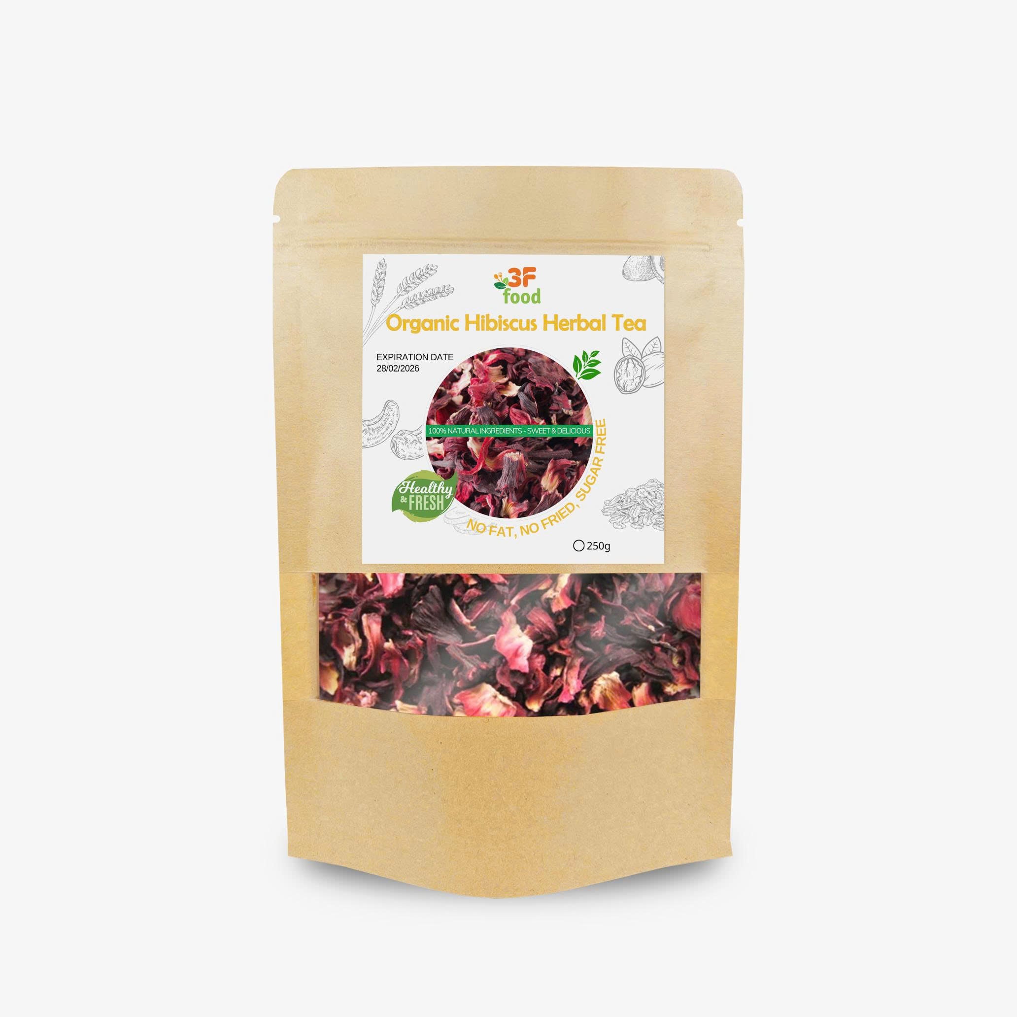 Natural Dried Hibiscus Flowers | Herbal Tea & Health Drink | Supports Cooling, Blood Pressure, Skin Beauty